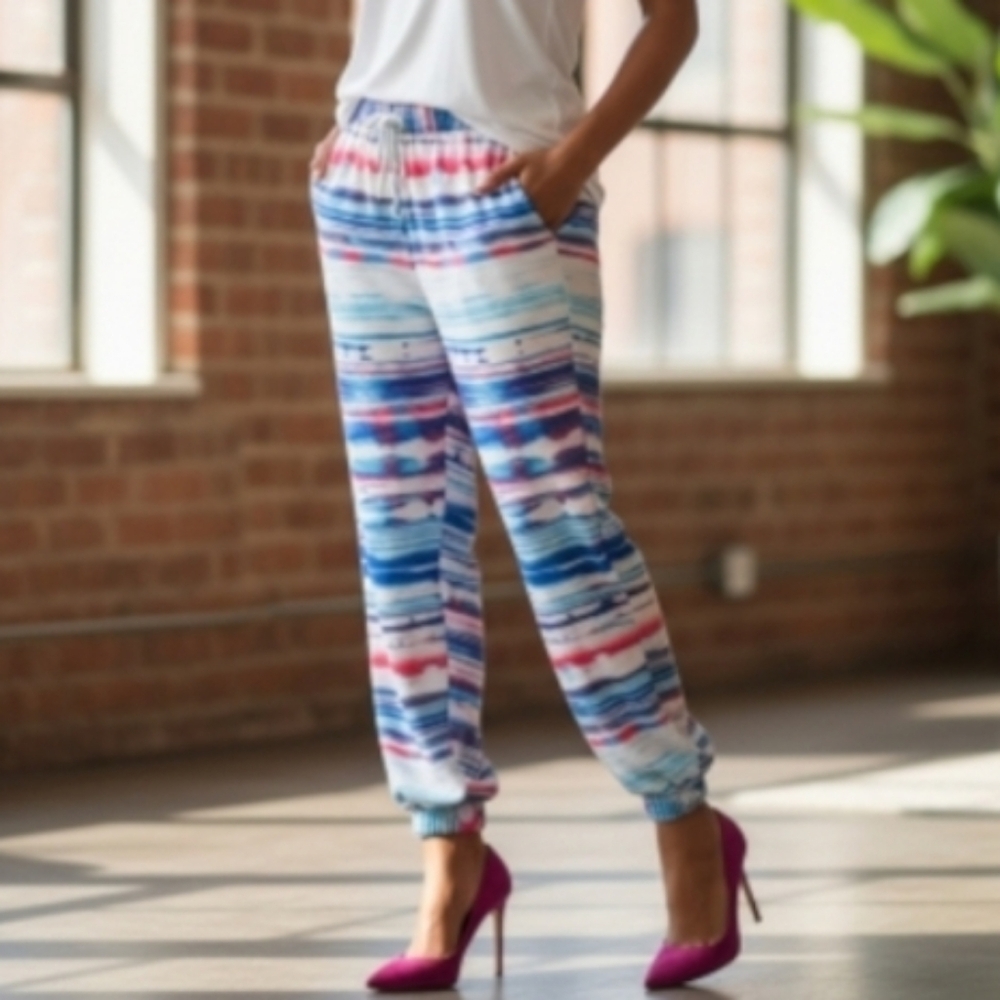 CLEARANCE Decree Vibrant horizon multicolor silky feel joggers